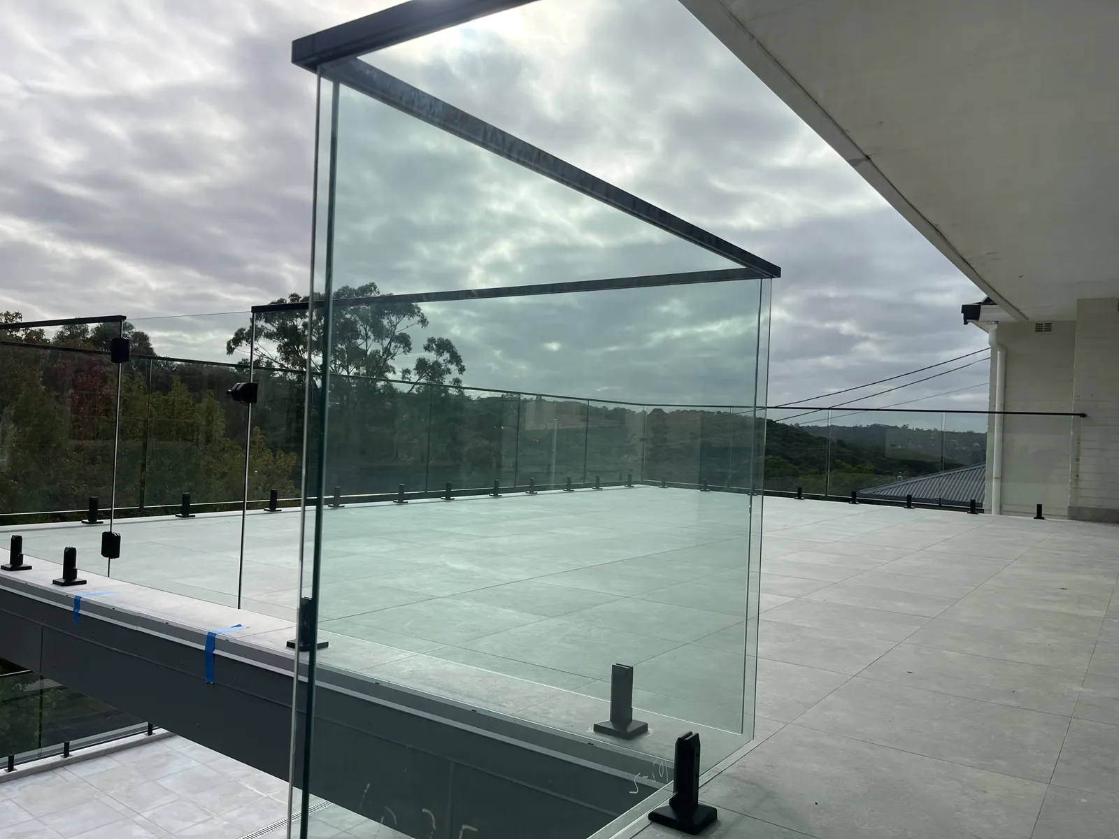 Frameless glass balustrade installation, East Killara