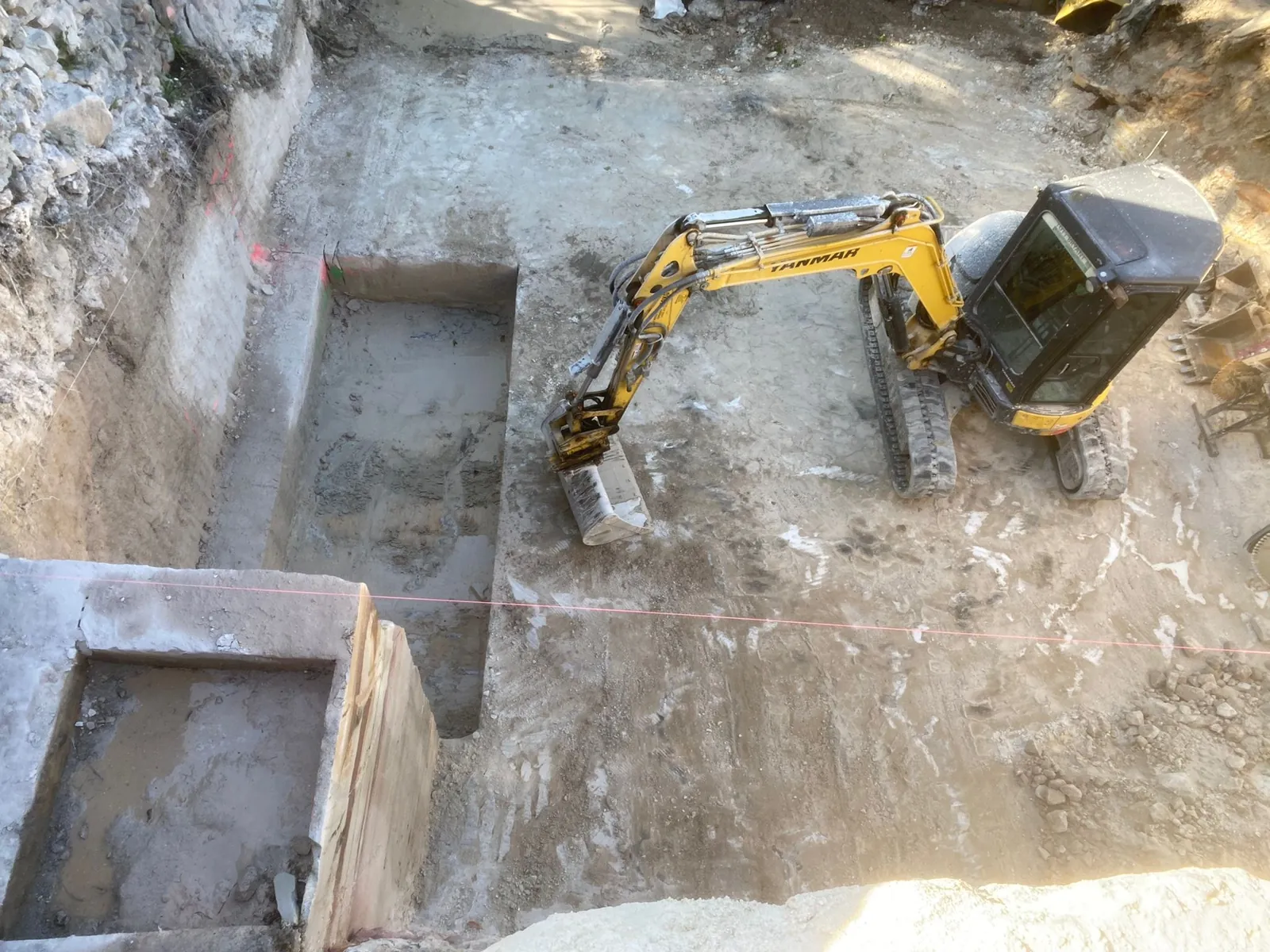 Rock excavation for the new garage