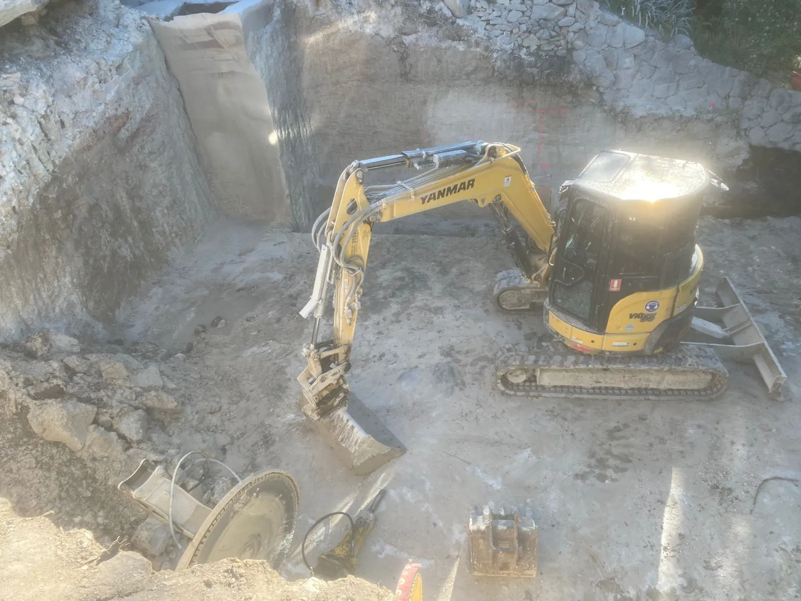 Garage excavation to level